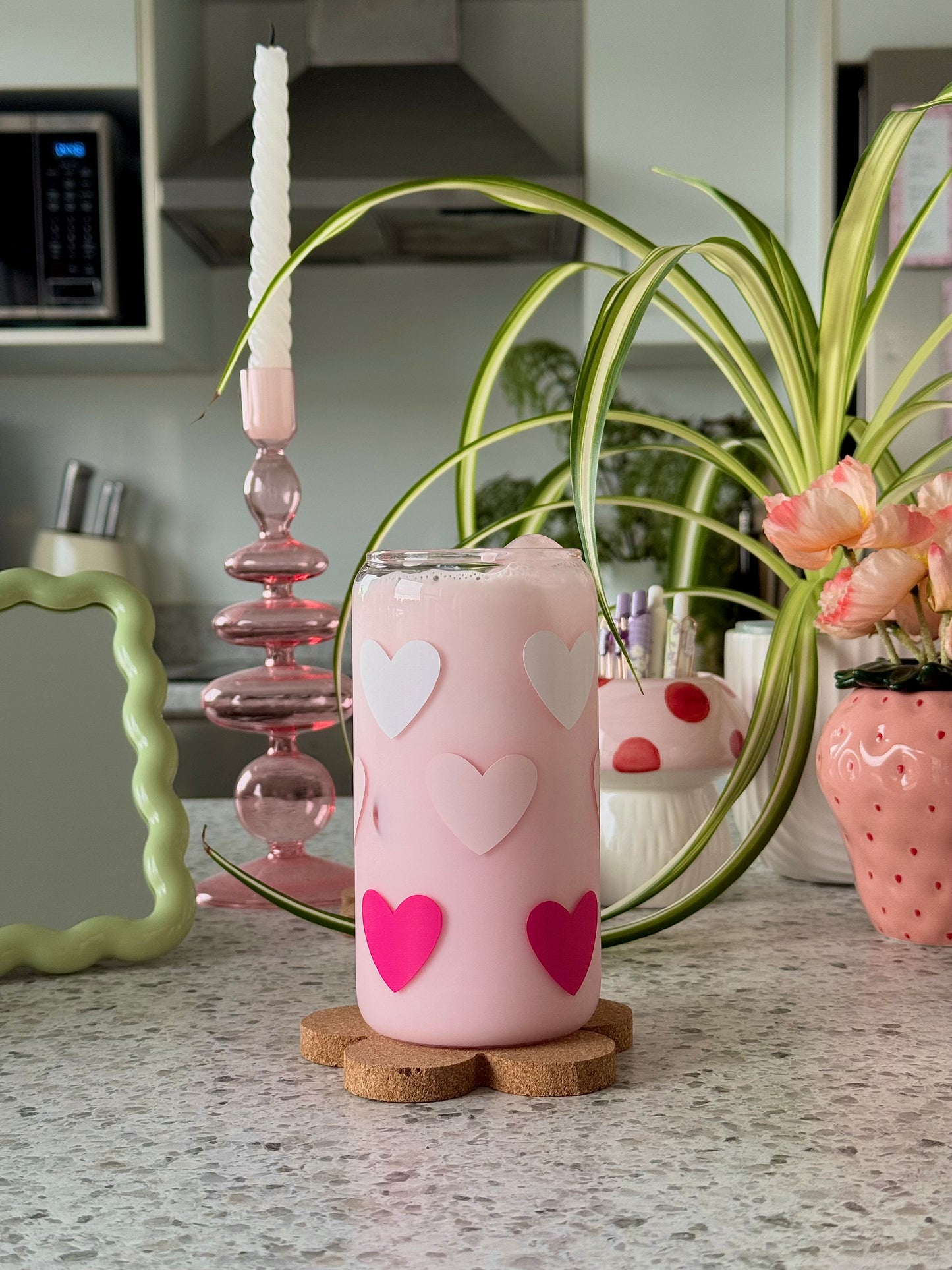Hearts Glass Cup - 500ml