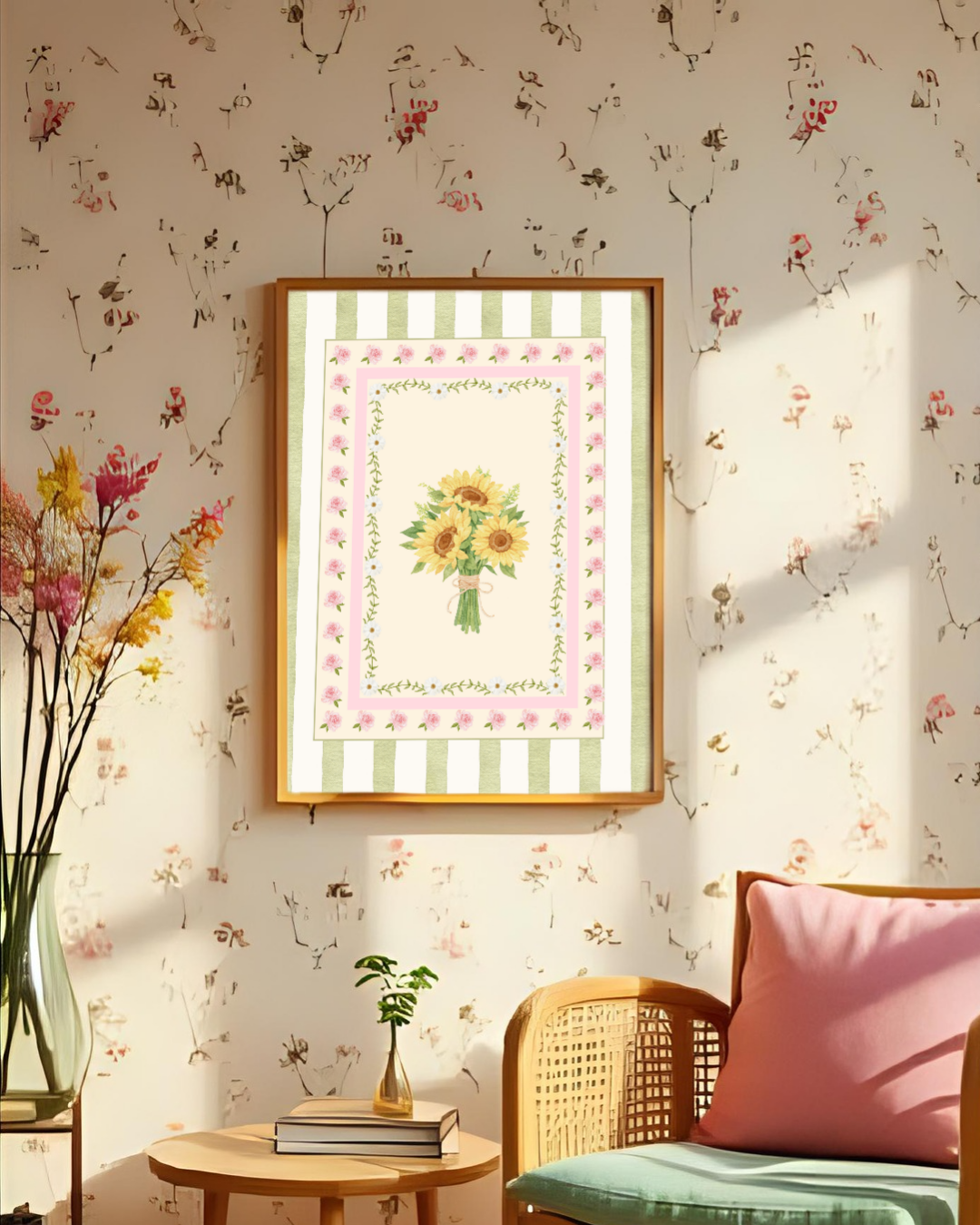 Green Sunflower Art Print