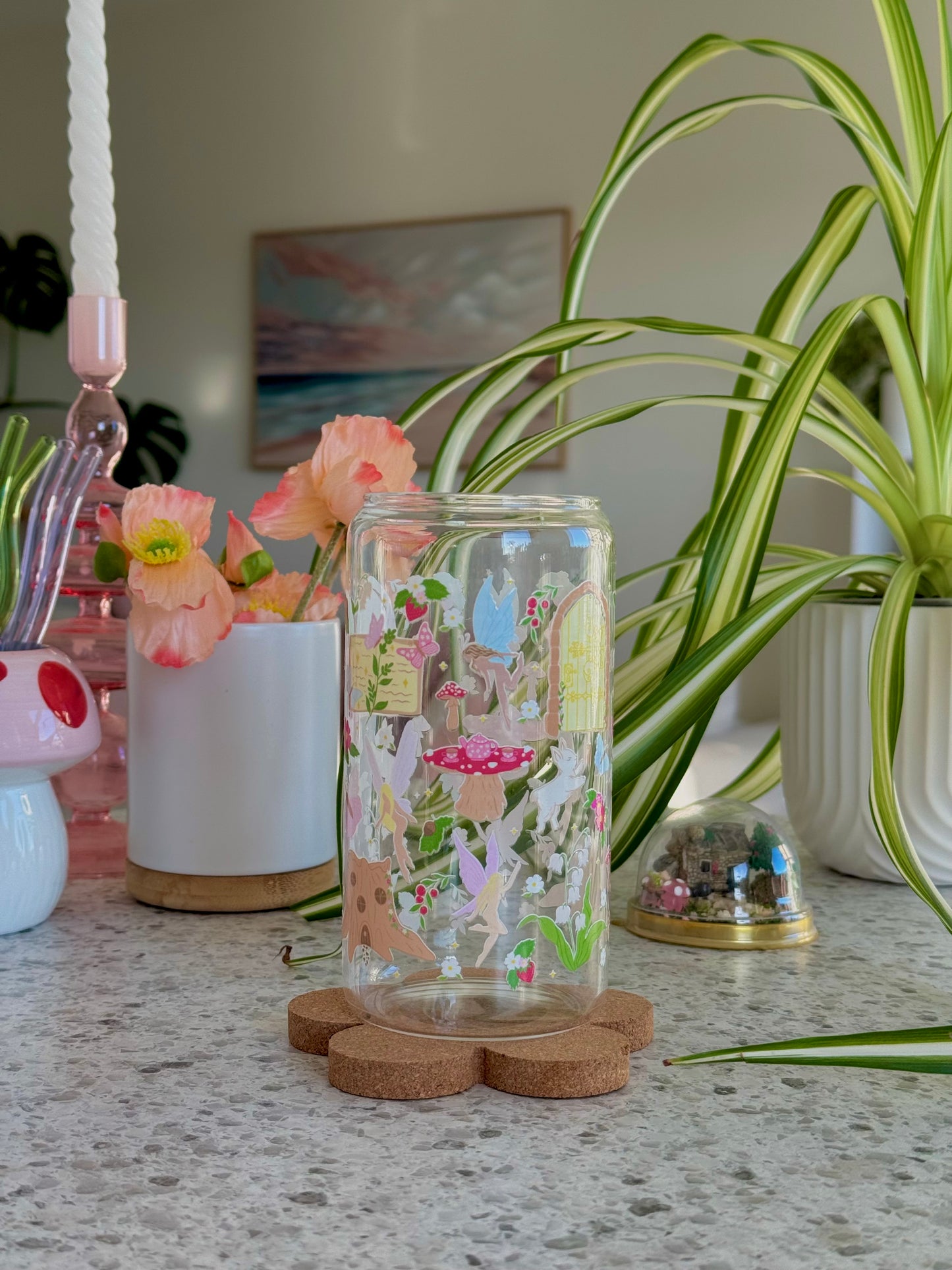 Fairy Garden Glass Cup - 500mls