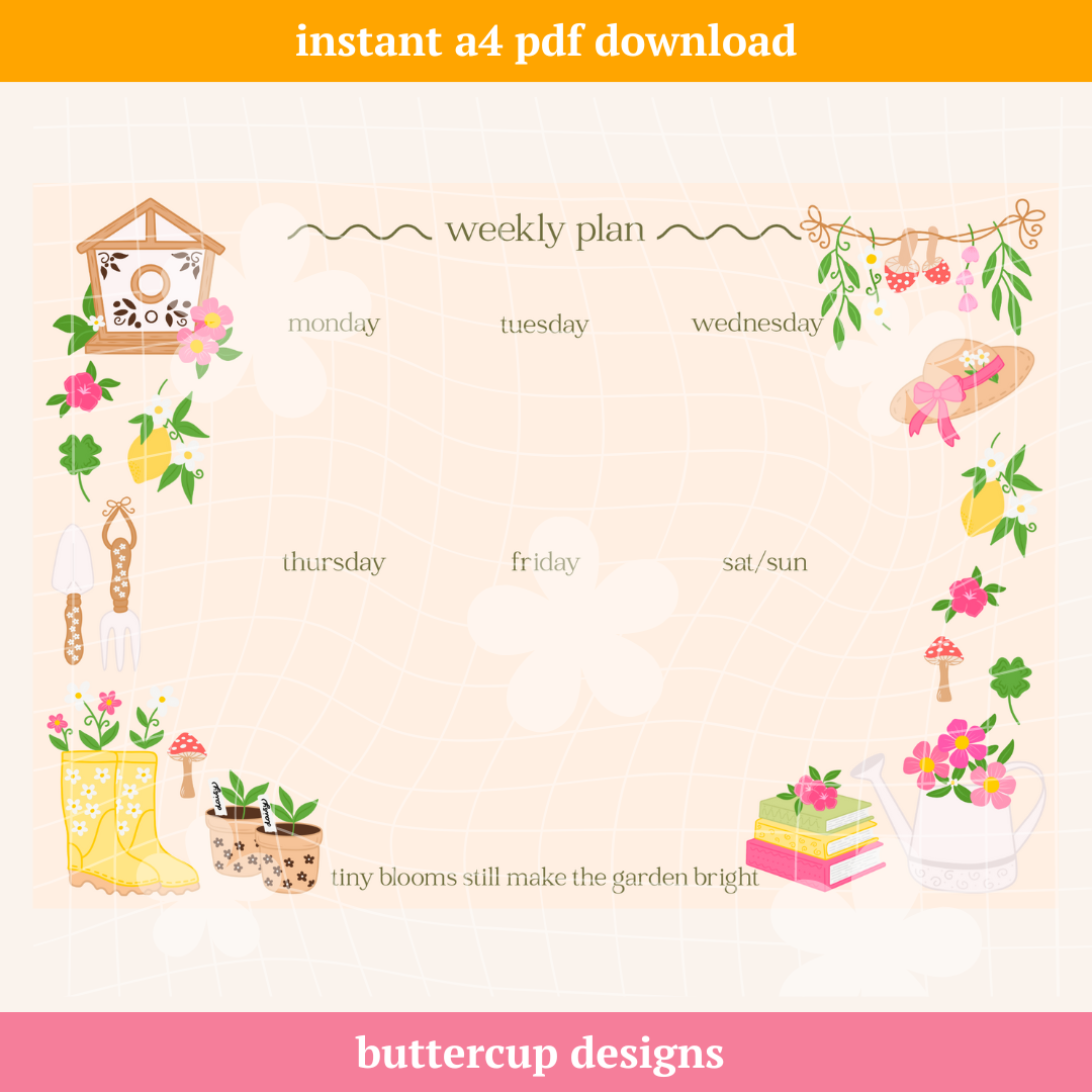 Garden Girlie Weekly Planner - Digital