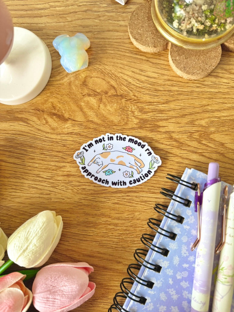 Not in the Mood Cat Sticker