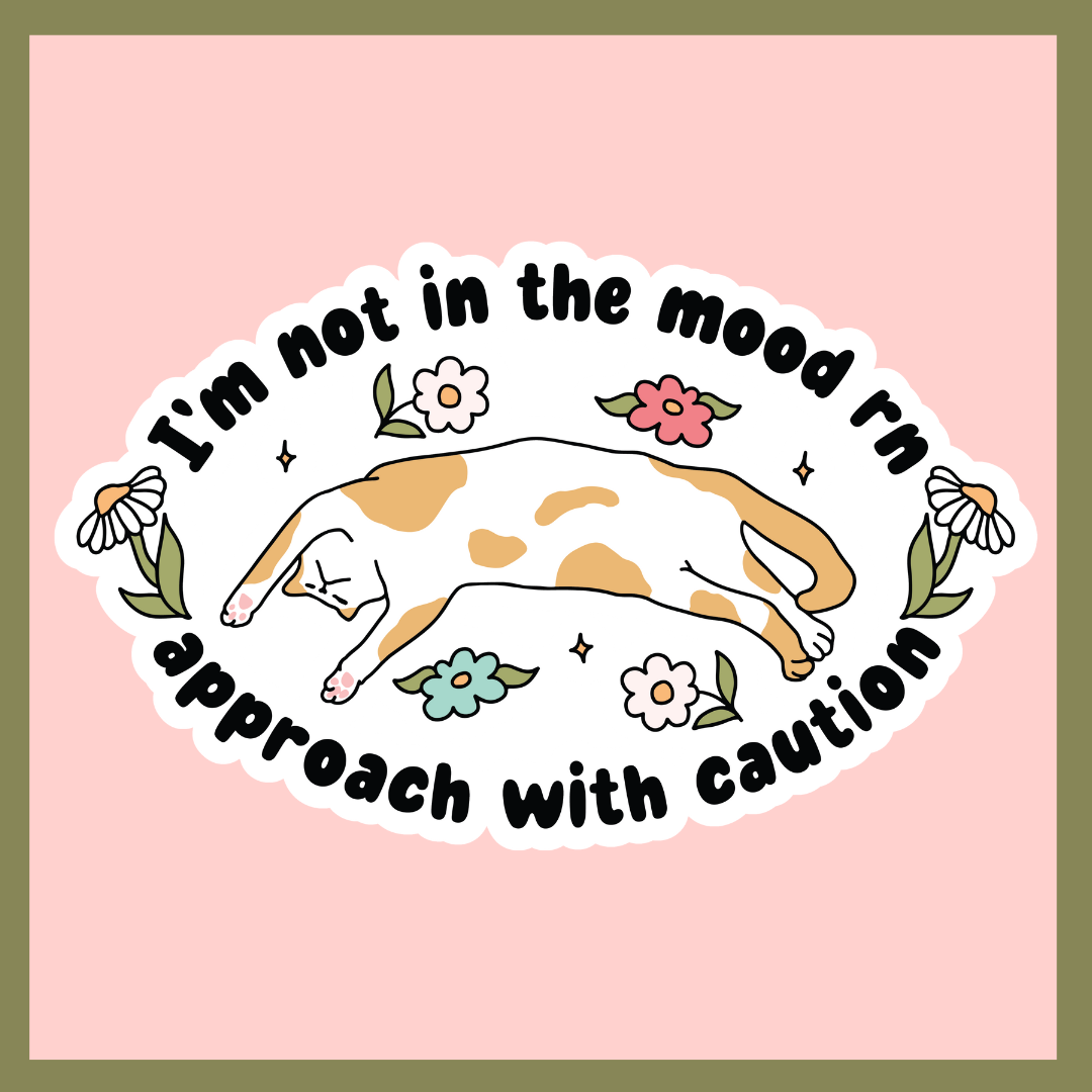 Not in the Mood Cat Sticker