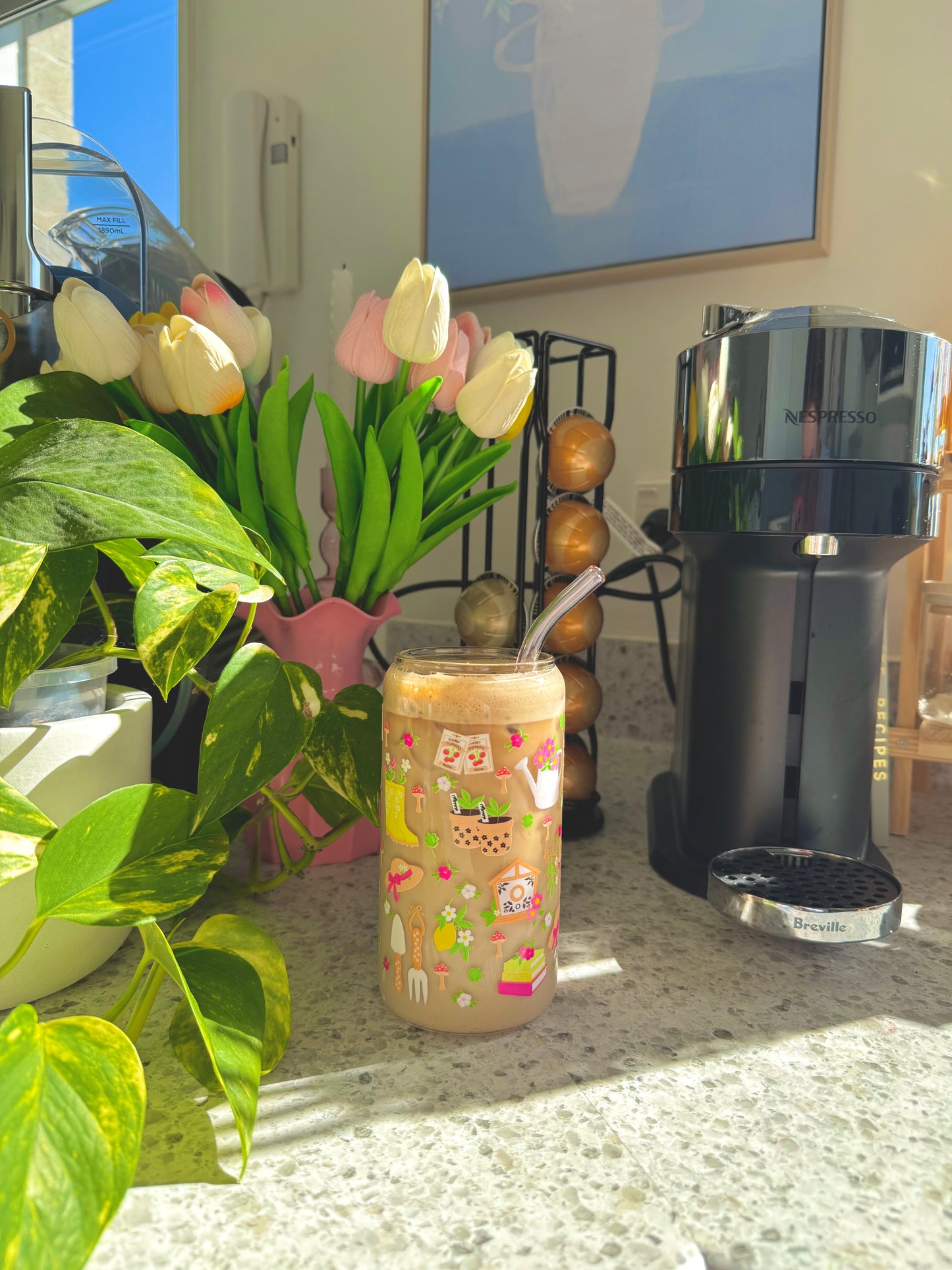 Garden Girlie Glass Cup - 500mls
