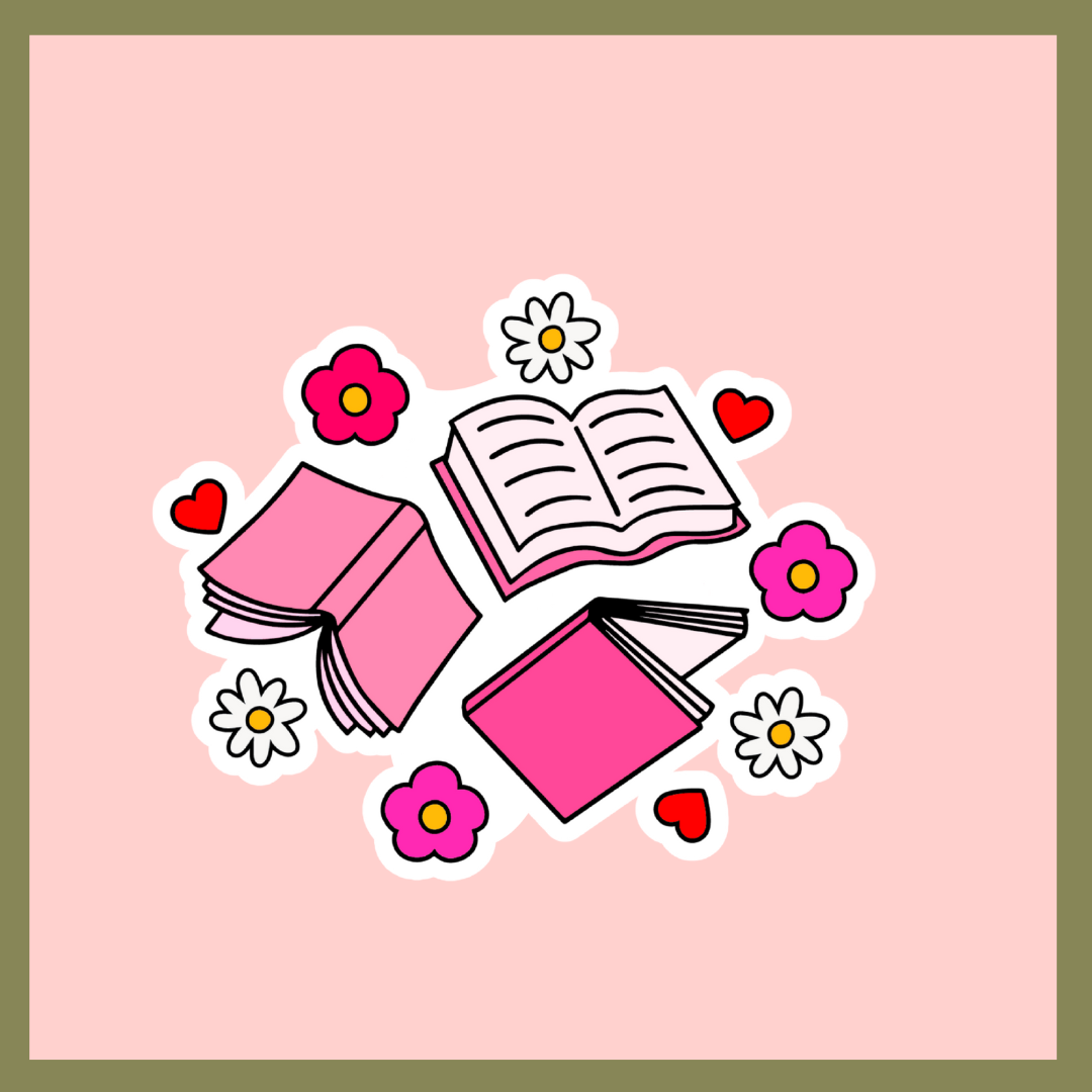 Pink Bookish Sticker