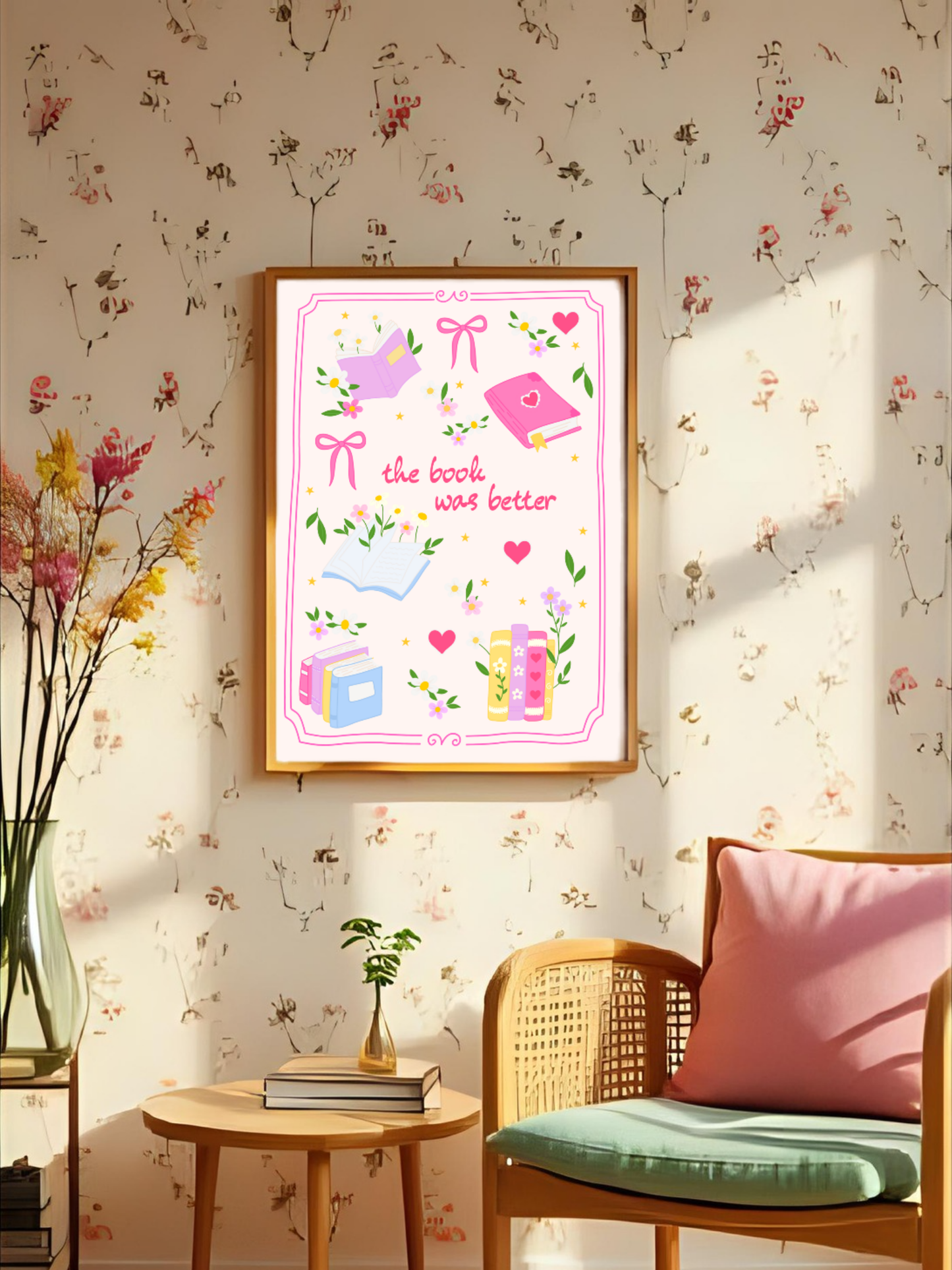 Bookish Florals Art Print