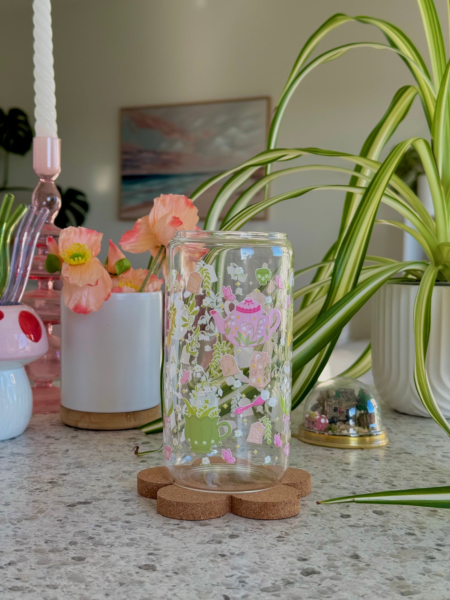 Lily of the Valley Glass Cup - 500mls