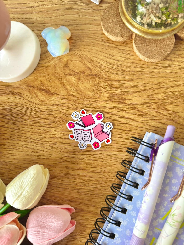 Pink Bookish Sticker
