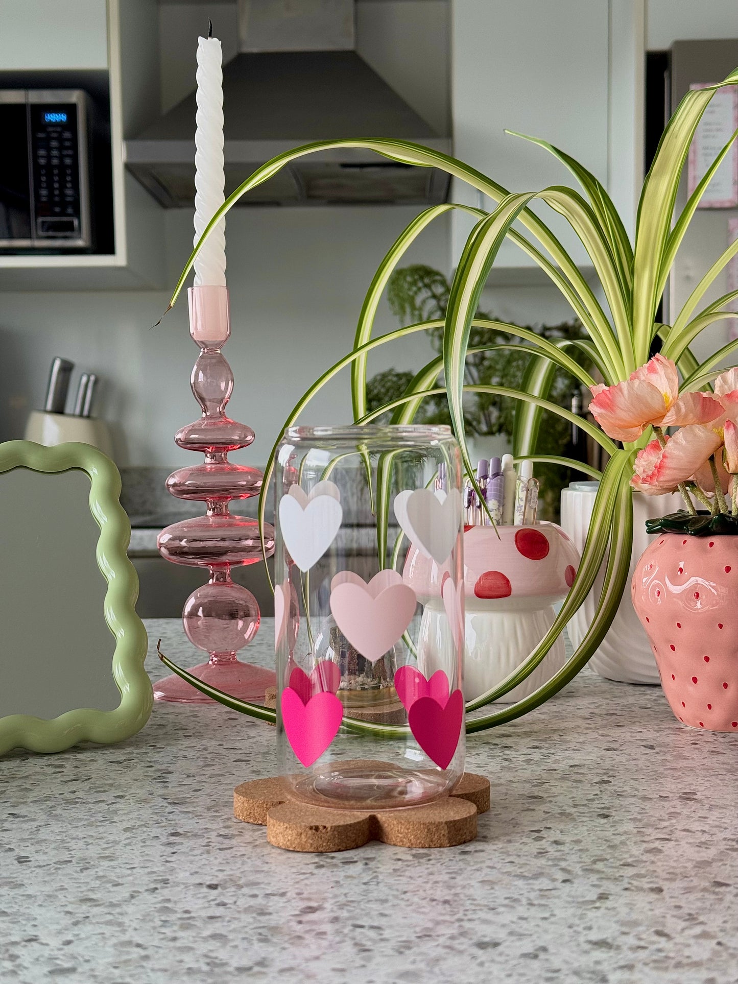 Hearts Glass Cup - 500ml