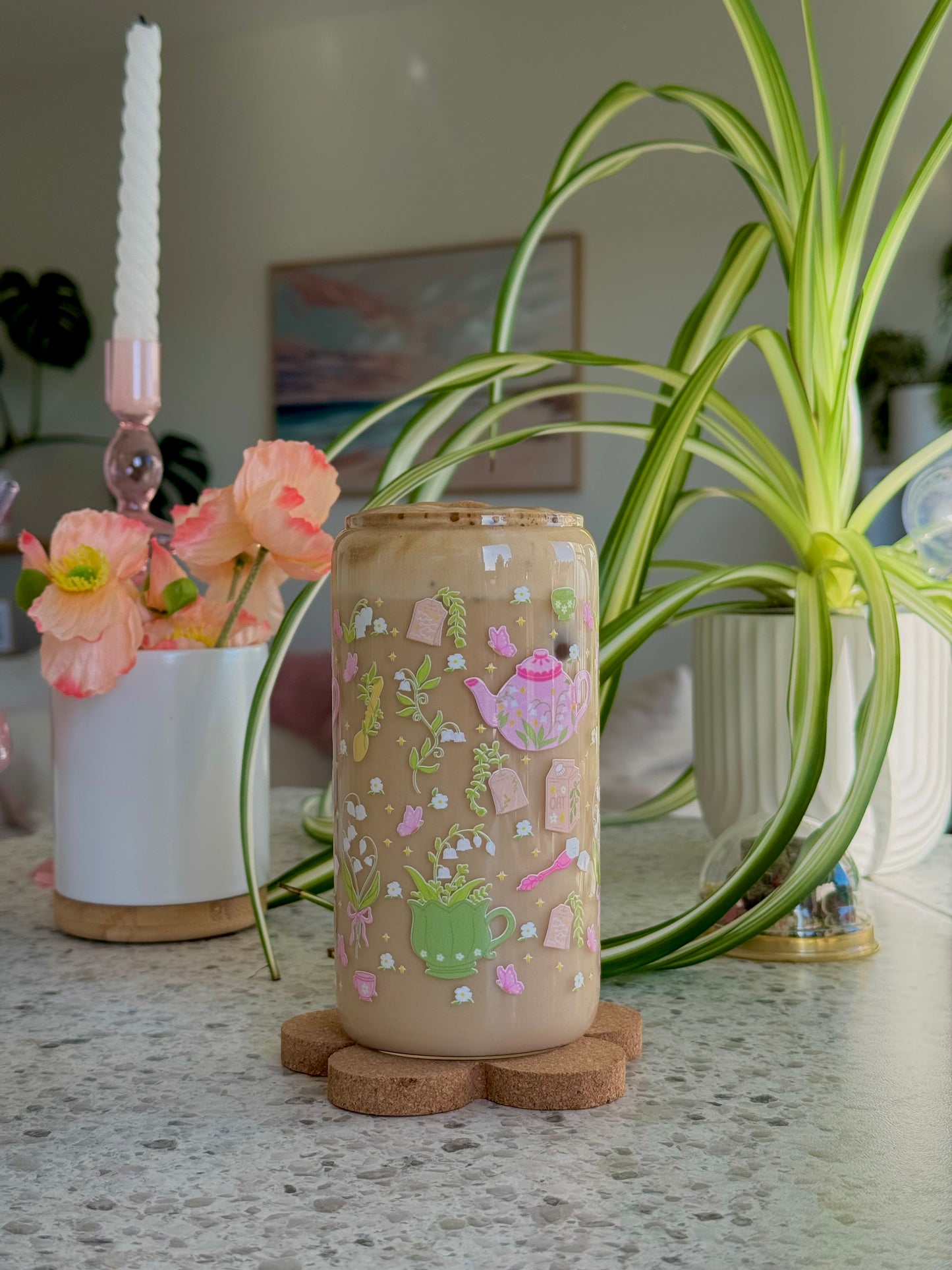 Lily of the Valley Glass Cup - 500mls