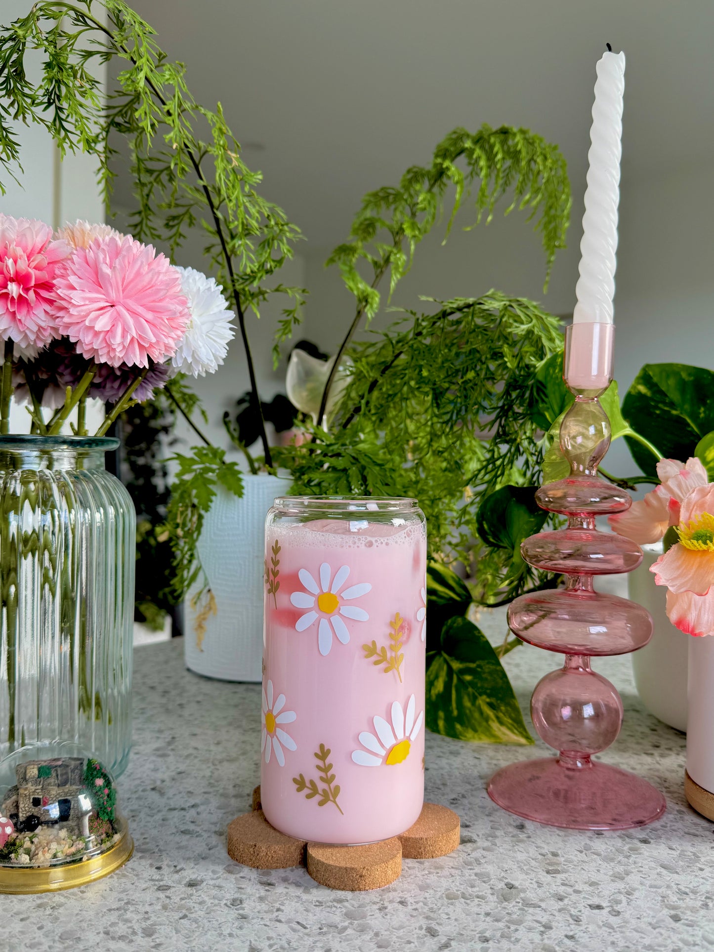 Daisies Glass Cup - 500ml