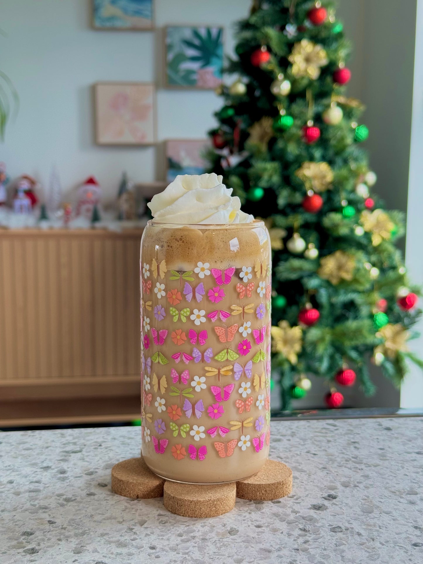 Butterfly Fields Glass Cup - 500mls