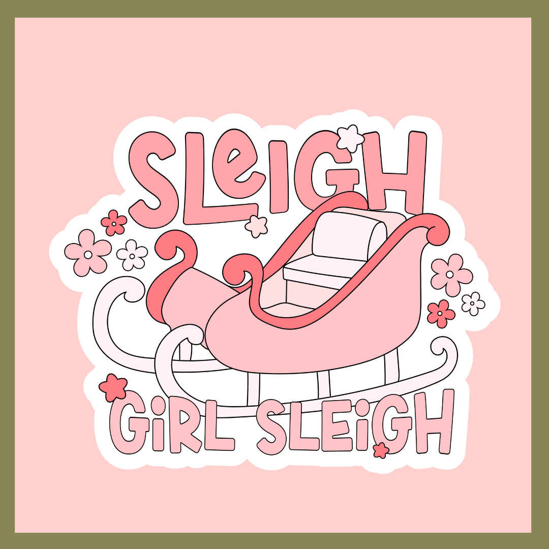 Sleigh Girl Sleigh Sticker