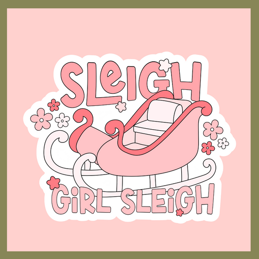 Sleigh Girl Sleigh Sticker