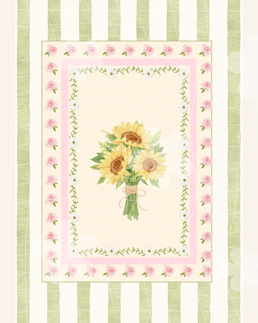 Green Sunflower Art Print
