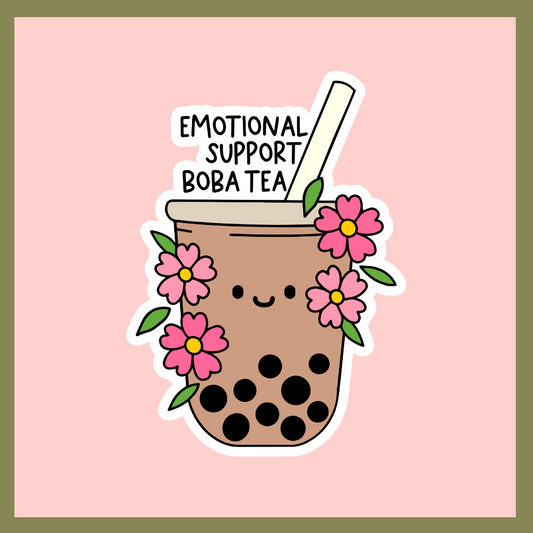 Emotional Support Boba Sticker