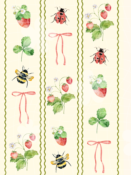 Strawberry Bugs Art Print