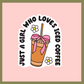 Girl Loves Iced Coffee Sticker