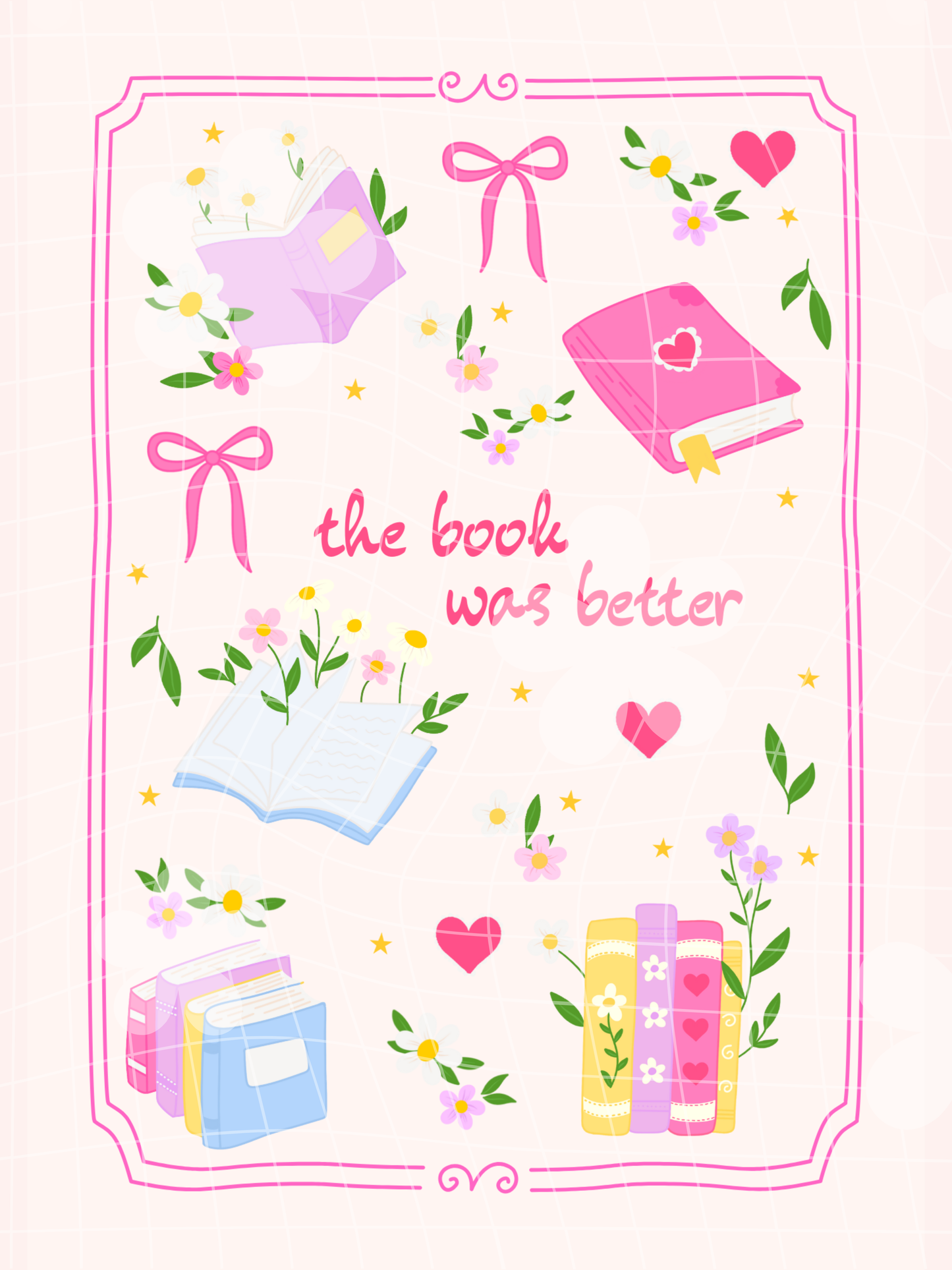 Bookish Florals Art Print