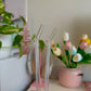 White Flower Glass Straw