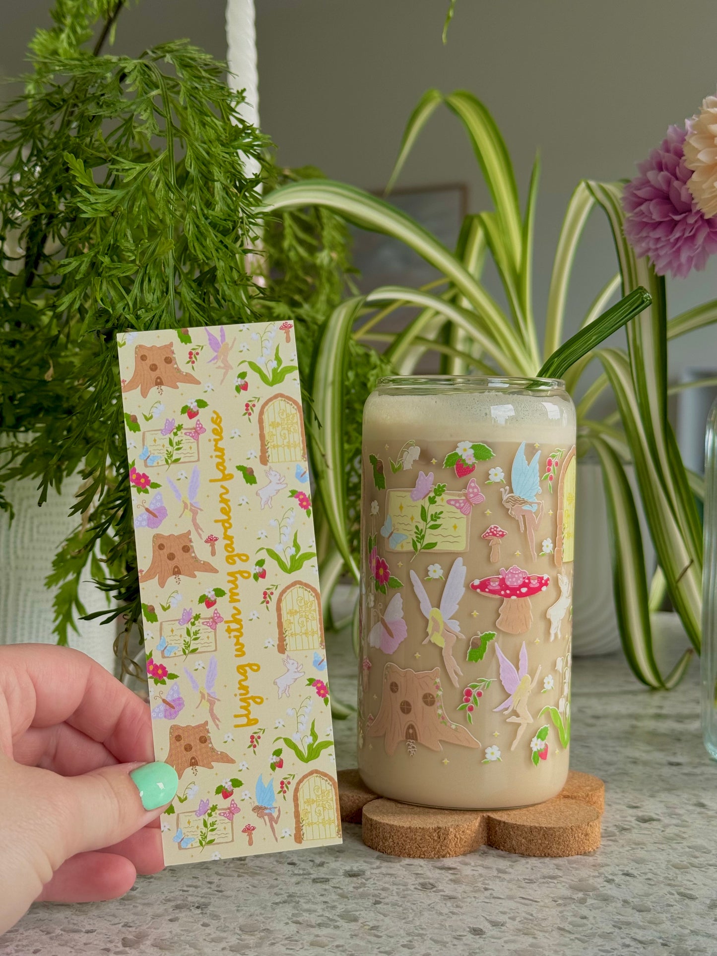 Fairy Garden Glass Cup - 500mls
