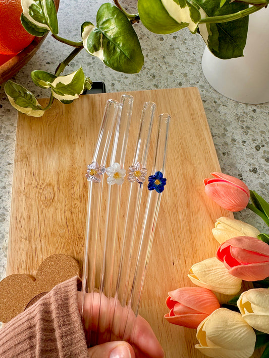 Flower Glass Straw