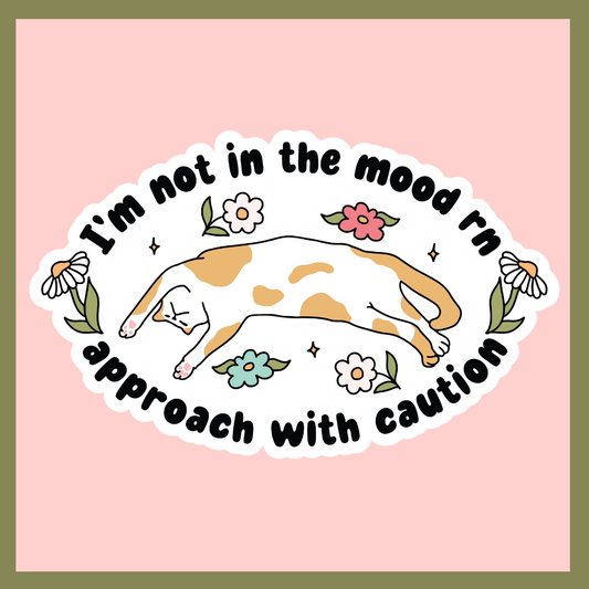 Not in the Mood Cat Sticker