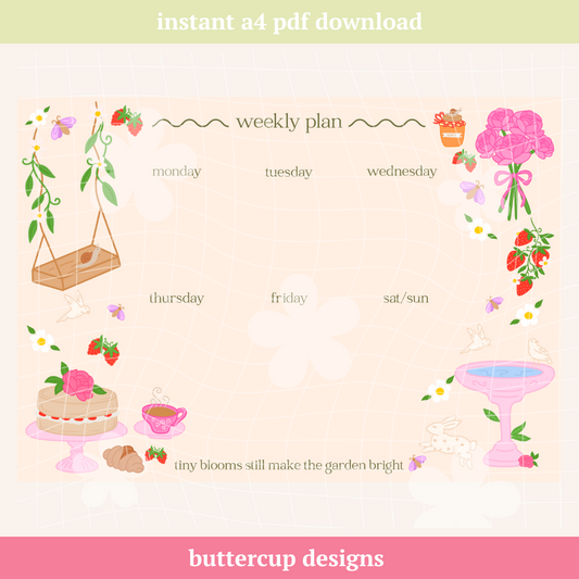 Garden Party Weekly Planner - Digital