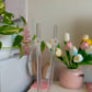 White Flower Glass Straw