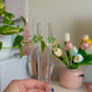 Green Flower Glass Straw