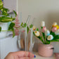 Green Flower Glass Straw