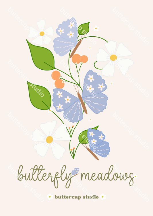 Butterfly Meadows Art Print