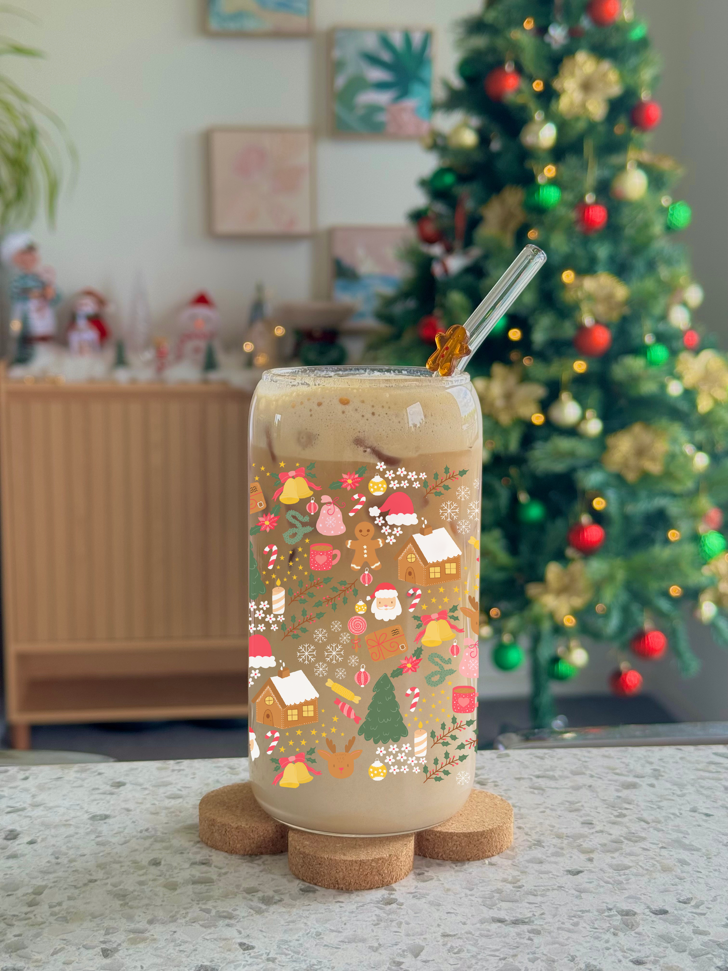 Christmas Classic Glass Cup - 500 mls