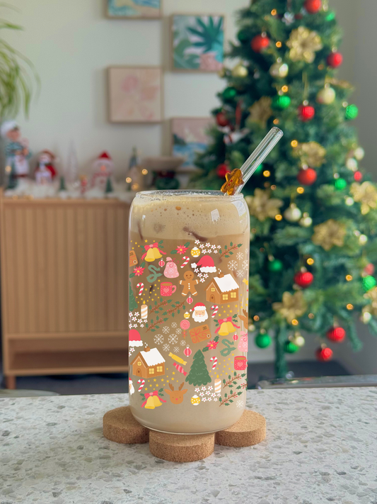 Christmas Classic Glass Cup - 500 mls