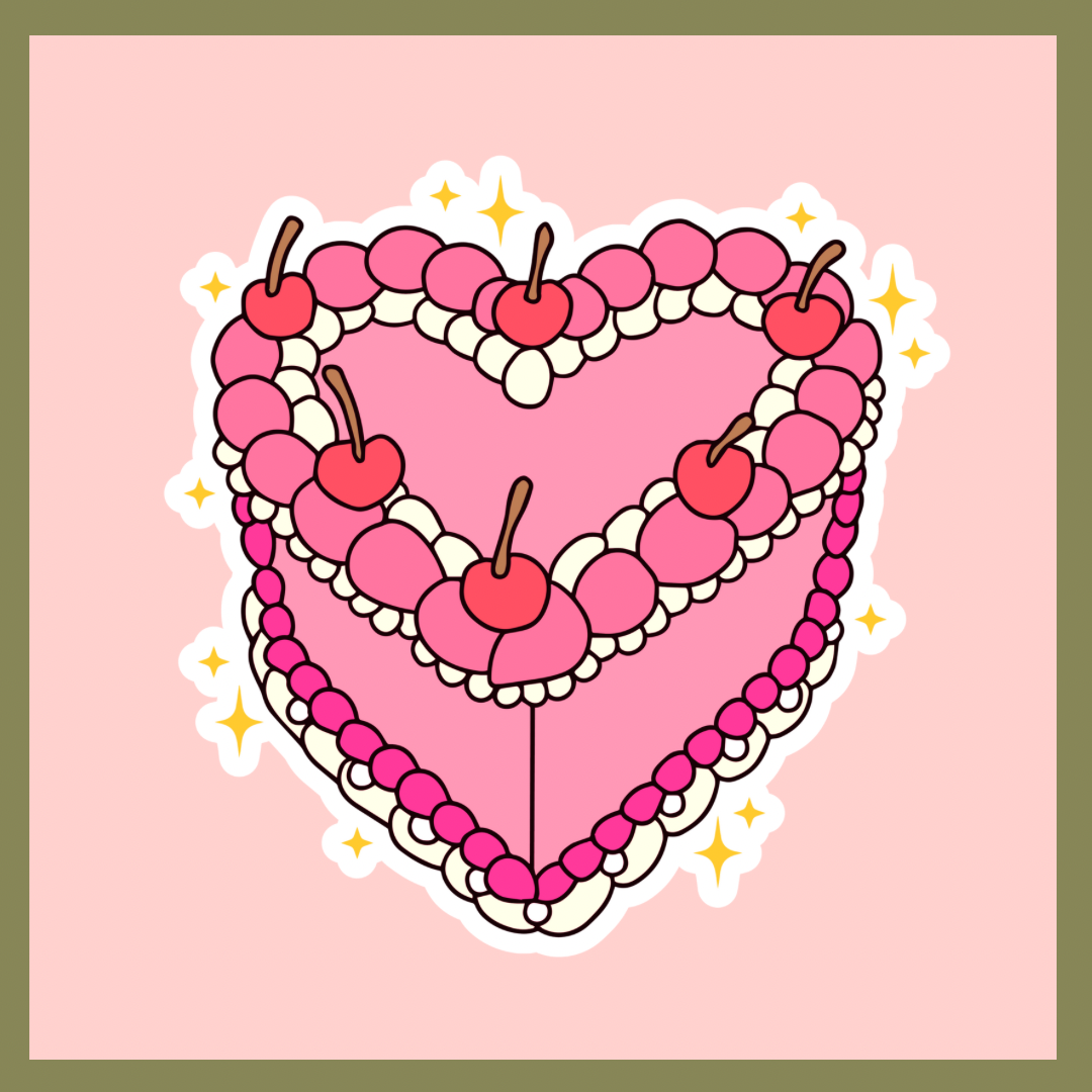 Heart Cake Sticker