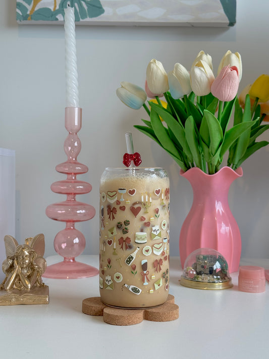 Valentines Dates Glass Cup - 500ml