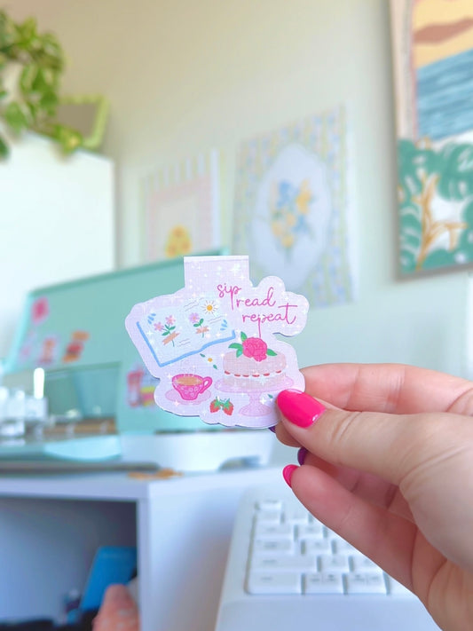 Sip Read Repeat Magnetic Bookmark
