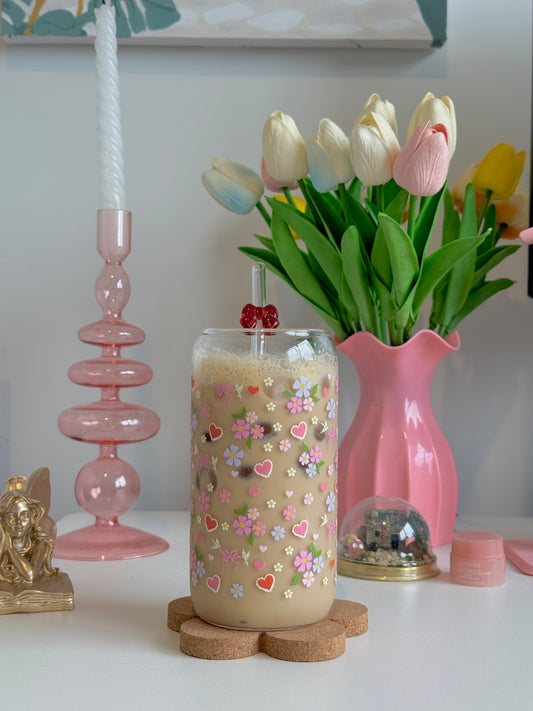 Spring Love Glass Cup - 500ml