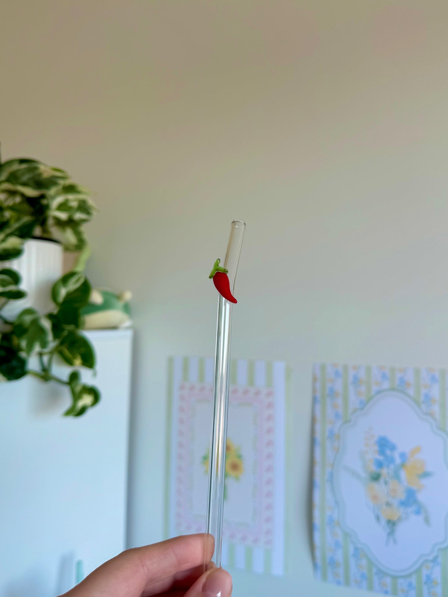 Chilli Bent Glass Straw