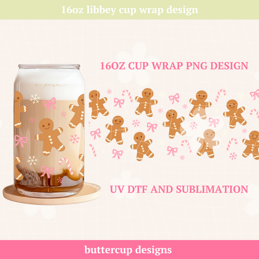 Christmas Gingerbread Cup Wrap - Digital