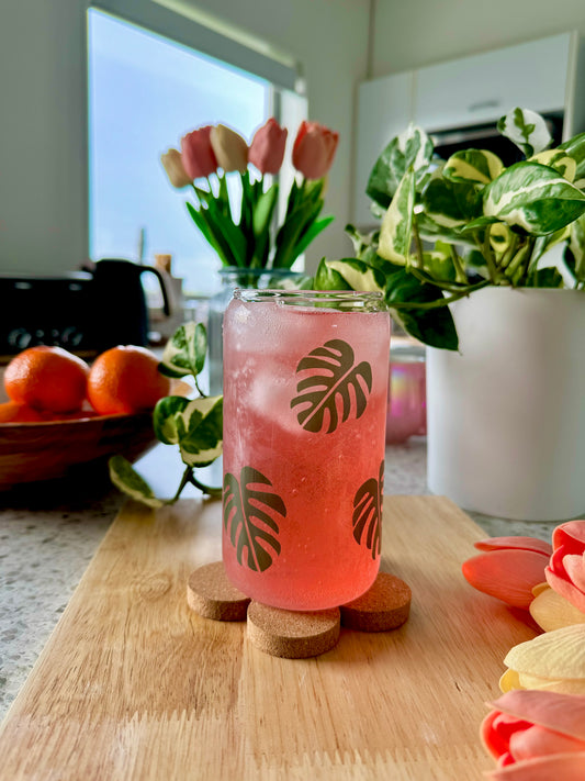 Colour Changing Monstera Glass Can