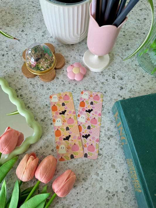 Flower Ghosties Halloween Bookmark