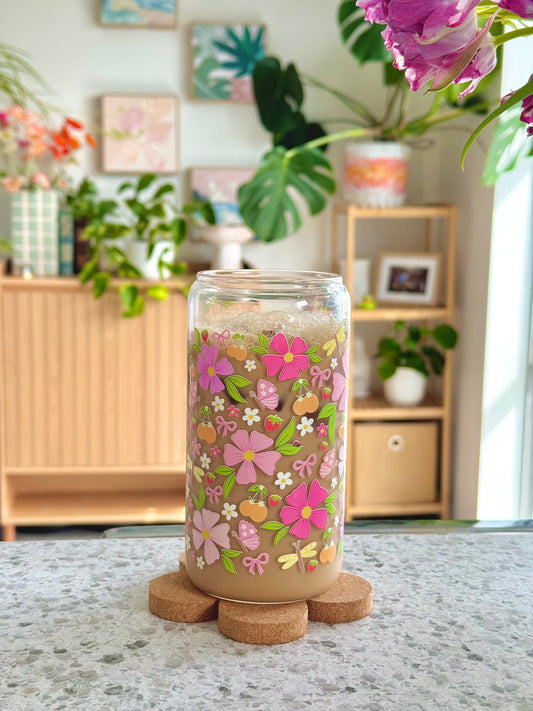 Spring Fields Glass Cup - 500mls