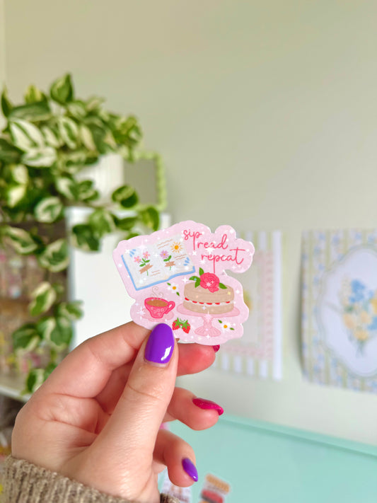 Sip Read Repeat Sticker