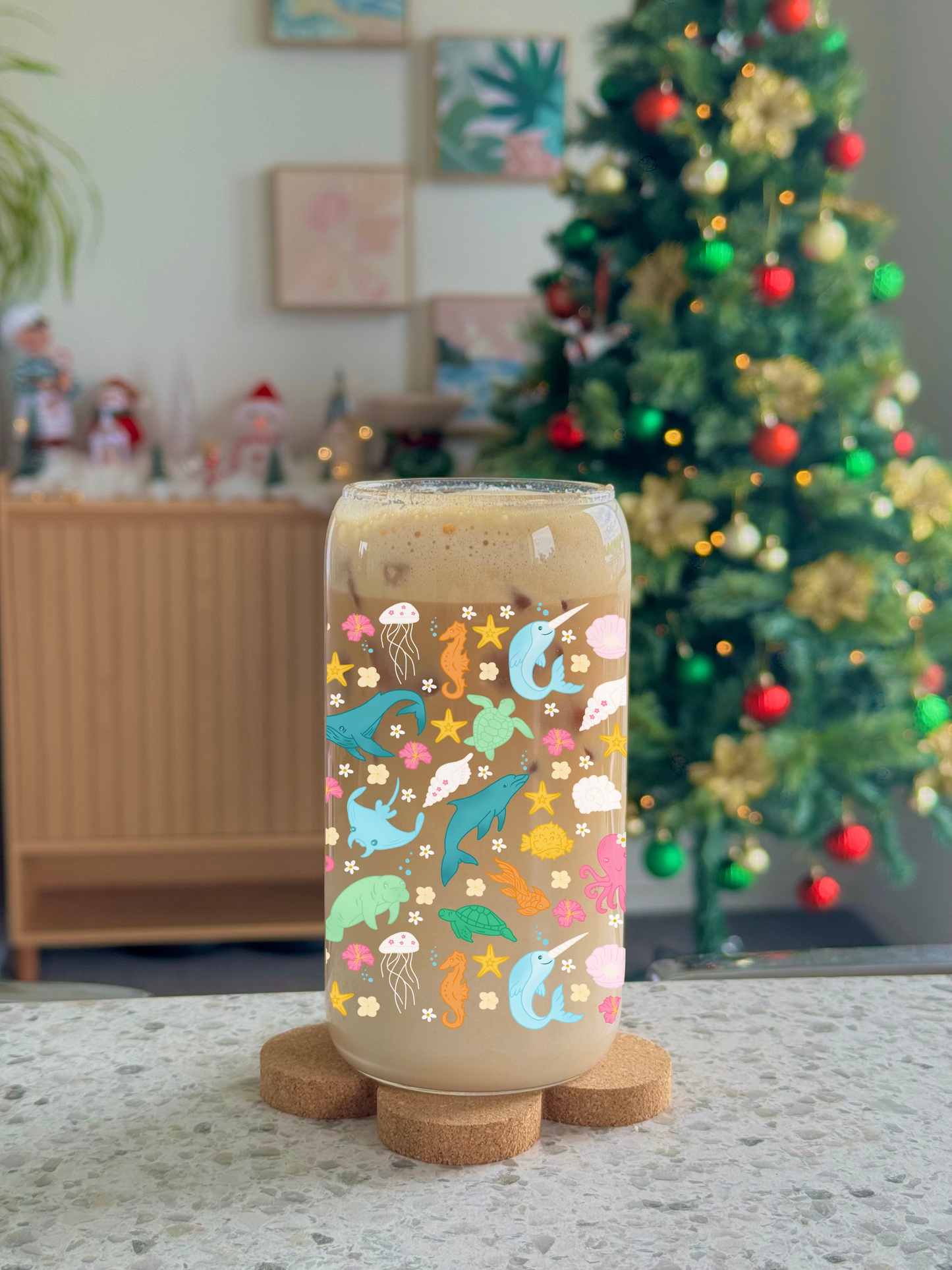 Sea Animals Glass Cup - 500 mls