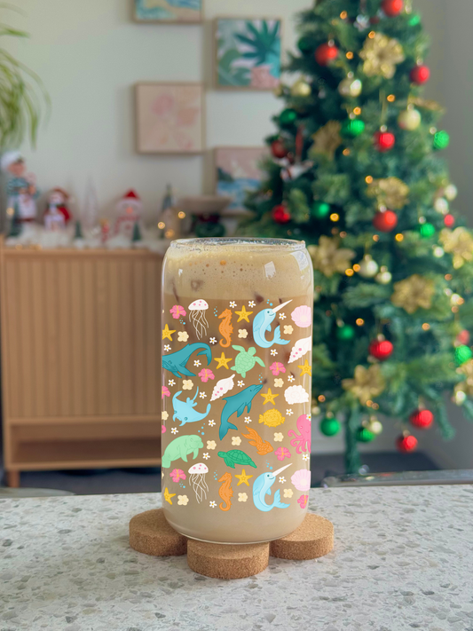 Sea Animals Glass Cup - 500 mls