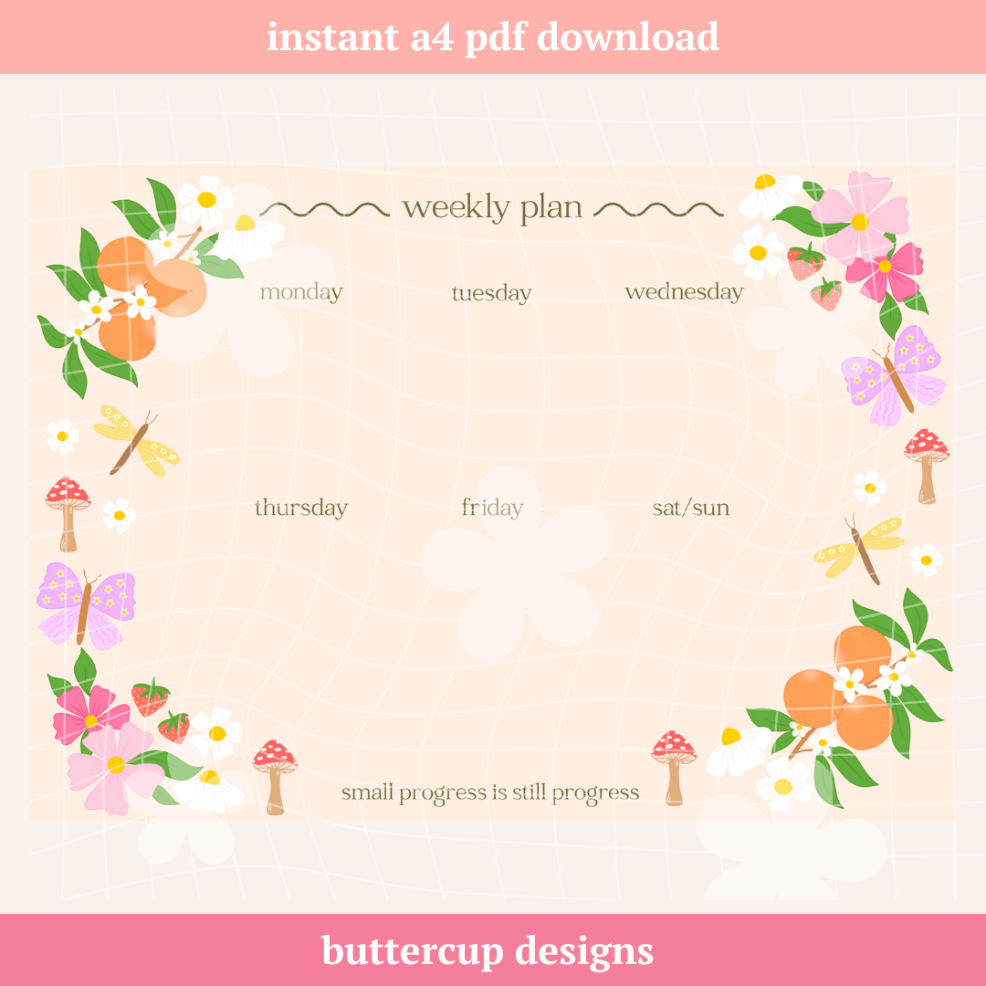 Summery Weekly Planner - Digital